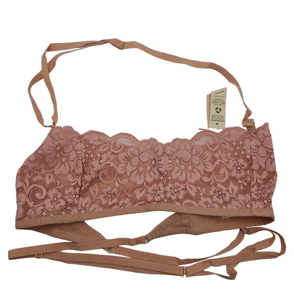 Free People We Are HAH Womans size XL Don't Cross Me Halter Bralette Pink NEW - Picture 1 of 8